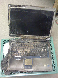 Damaged laptop - Long Island Data Recovery Service